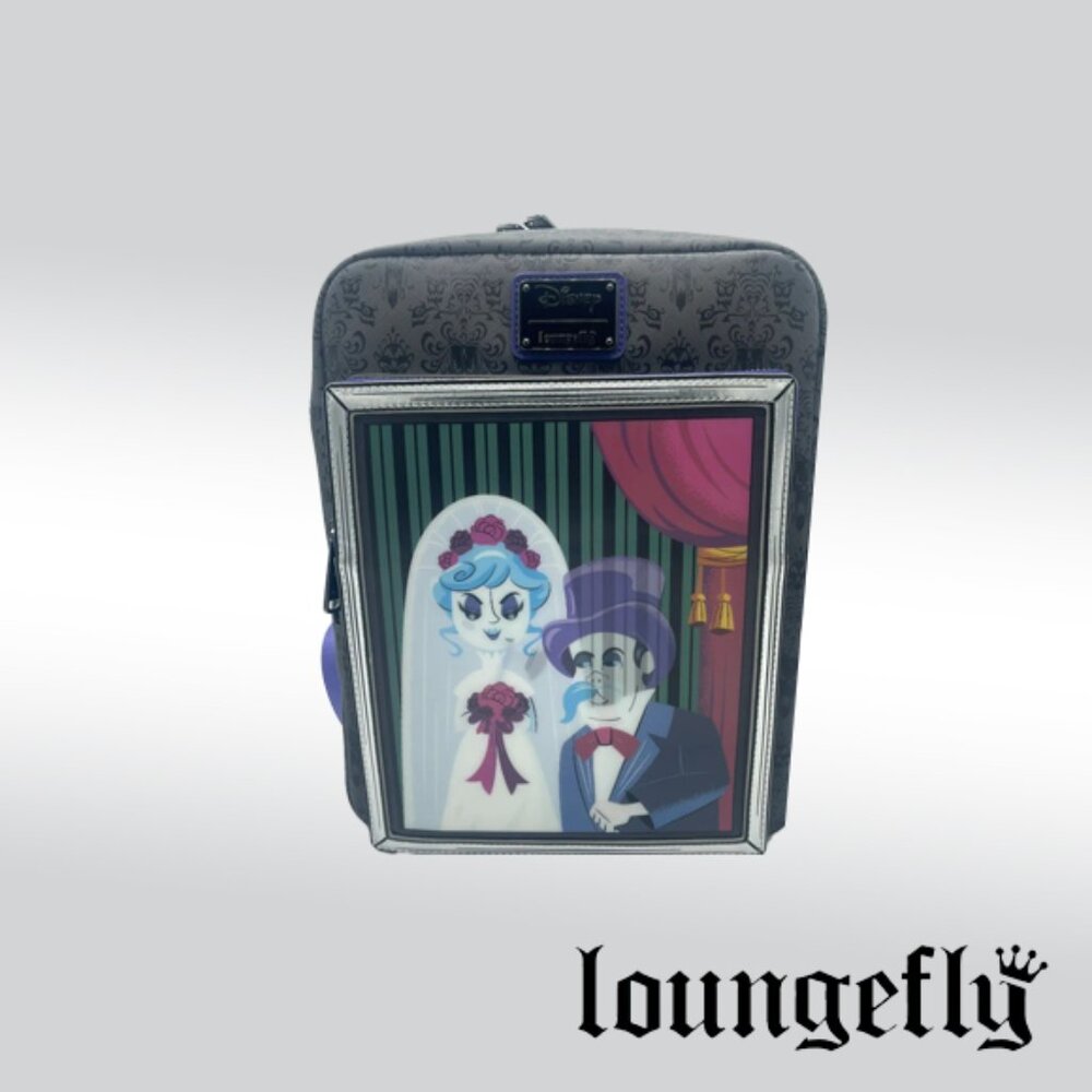 New Loungefly Disney Haunted Mansion The Black Widow Bride Portrait Backpack